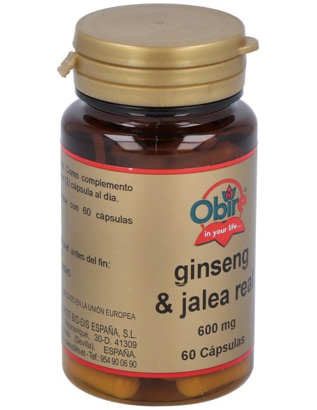 Obire Ginseng Y Jalea Real 600Mg 60Cáps