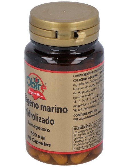 Obire Colágeno Marino Hidrolizado + Magnesio 60Cáps