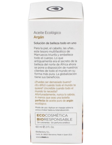 Aceite De Argan Eco 100% Puro 60Ml.