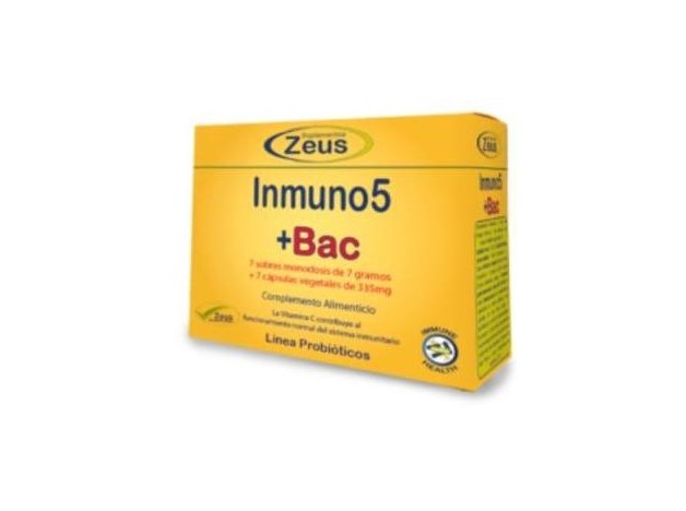 Suplementos Zeus Inmuno5 + Bac 7 Sobres + 7Caps