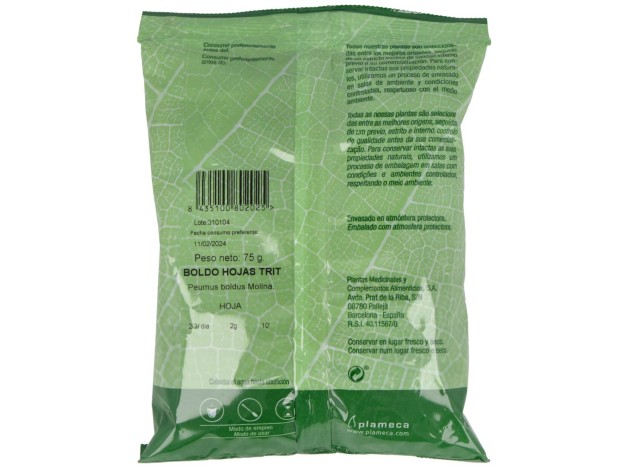 Boldo Hoja Triturada Bolsa 75Gr.