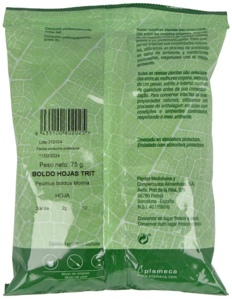 Boldo Hoja Triturada Bolsa 75Gr.