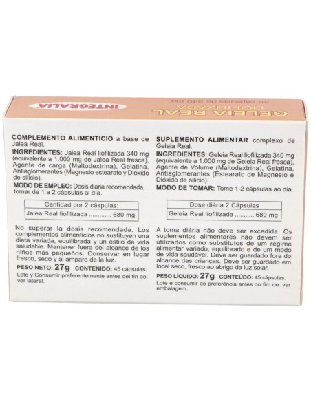 Integralia Jalea Real Cap Liofilizada 45Caps
