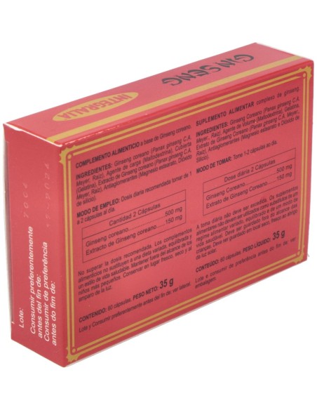 Integralia Ginseng Rojo Coreano 500Mg 60Caps