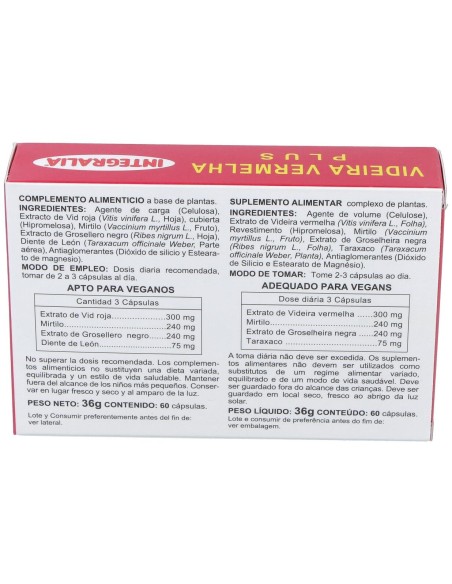 Integralia Vid Roja Plus 60 Cápsulas