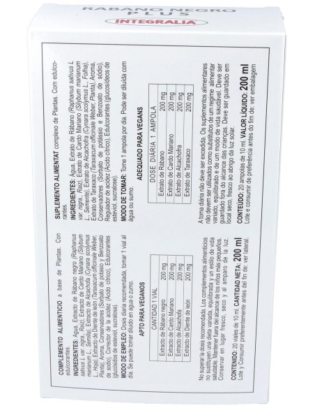 Integralia Rabano Negro Plus 20X10Ml