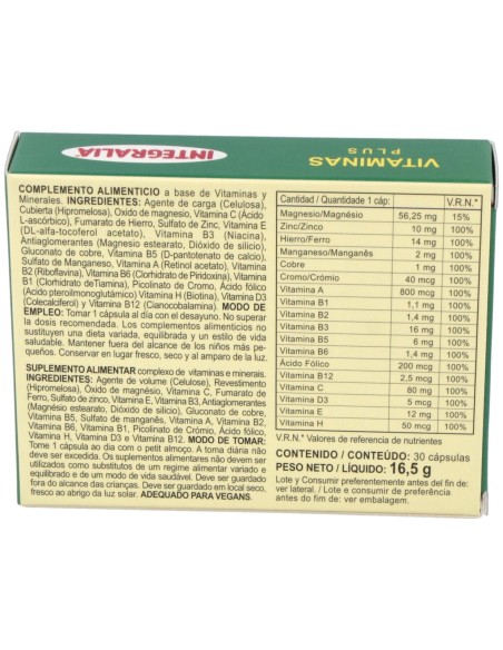 Integralia Vitaminas Plus 30Caps