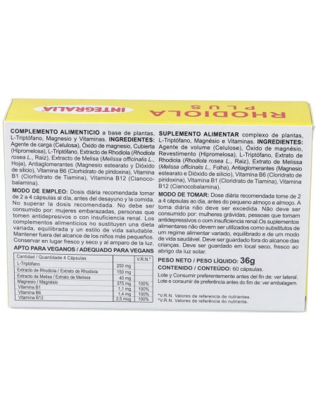 Integralia Rhodiola Plus 60 Capsulas