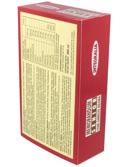 Integralia Memorandum Senior Ginkgo Biloba 20 Viales