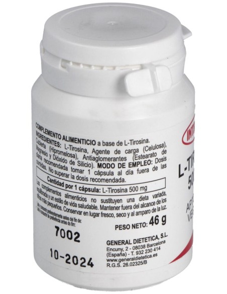 Integralia L-Tirosina 500Mg 50Vcaps