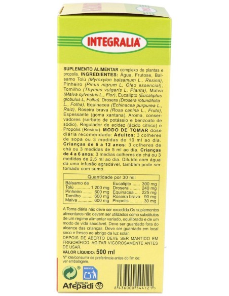 Integralia Jarabe Constifin Sin Azucar 500Ml