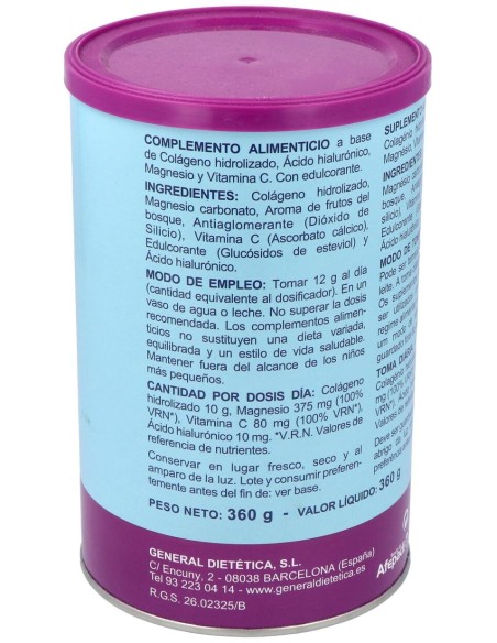 Integralia Colágeno Soluble Plus Hialurónico Magnesio Sabor Frutas Del Bosque 360G