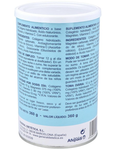 Integralia Colágeno Soluble Plus Hialurónico Magnesio Sabor Neutro 360G