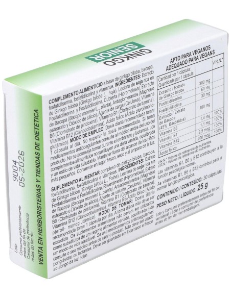 Integralia Ginkgo Senior Complemento Alimenticio 30 Comp