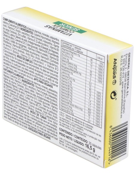 Integralia Vitaminas Complex Senior Complemento Alimenticio 30 C