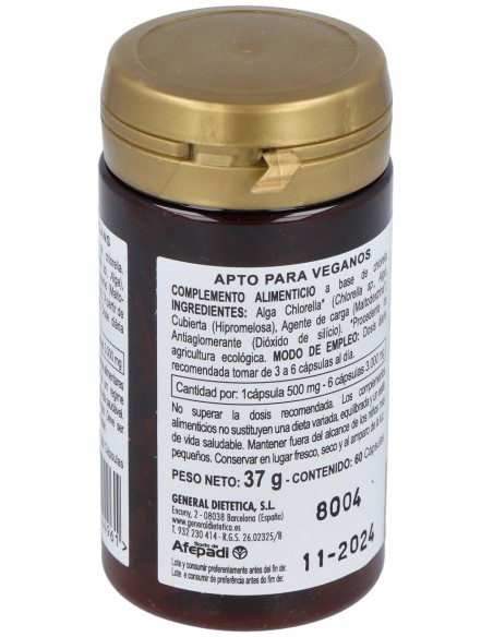 Alga Chlorella Ecologica Integralia 60 Capsulas