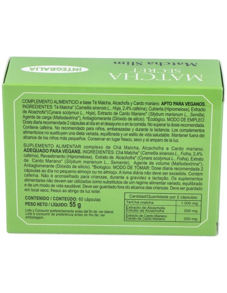 Té Matcha + Alcachofa + Cardo Mariano Integralia 60 Capsulas