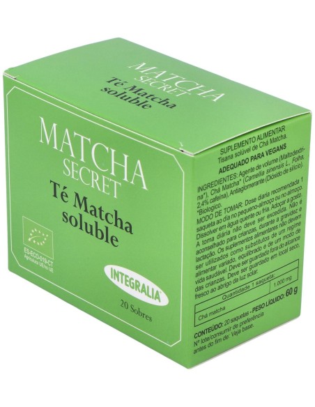 Té Matcha Ecologico Soluble Integralia 20 Sobres