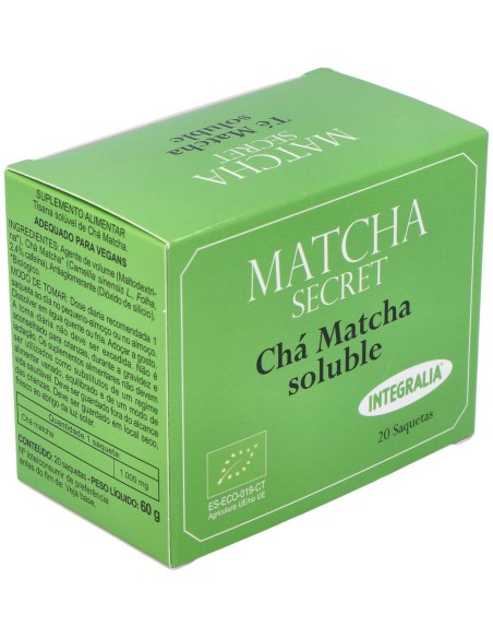 Té Matcha Ecologico Soluble Integralia 20 Sobres