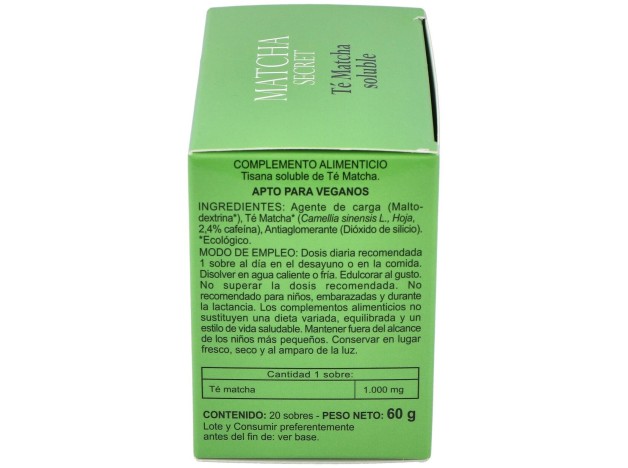 Té Matcha Ecologico Soluble Integralia 20 Sobres