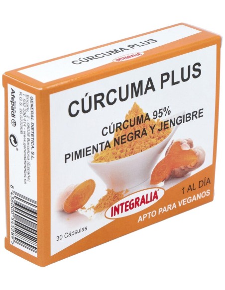 Integralia Curcuma Plus Con Pimienta Negra Y Jengibre 30Caps