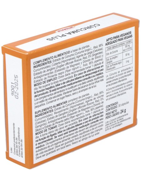 Integralia Curcuma Plus Con Pimienta Negra Y Jengibre 30Caps