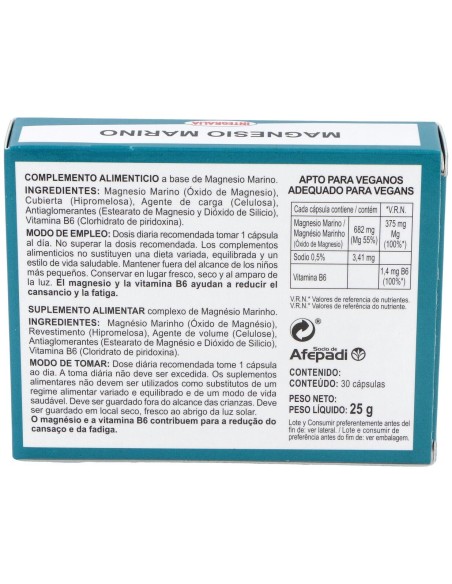 Magnesio Marino Con Vit. B6 30Cap.