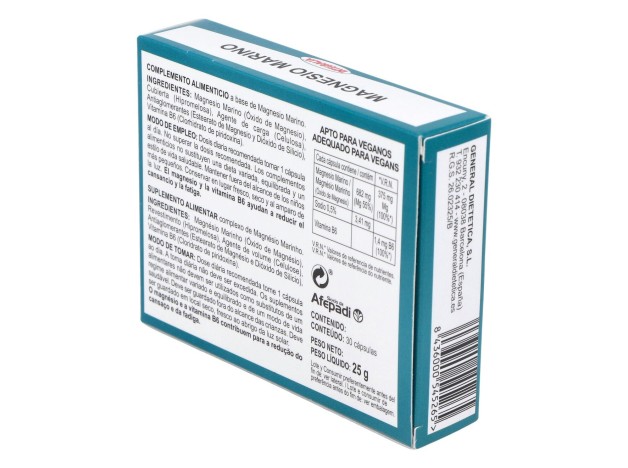 Magnesio Marino Con Vit. B6 30Cap.