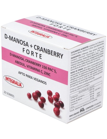 Integralia D-Manosa+Cranberry Forte Abedul Vit C Zinc 20 Sobres