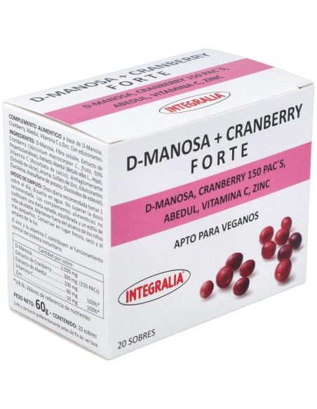 Integralia D-Manosa+Cranberry Forte Abedul Vit C Zinc 20 Sobres