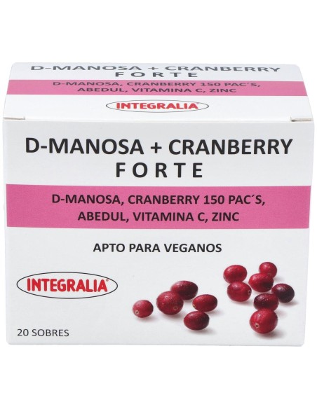 Integralia D-Manosa+Cranberry Forte Abedul Vit C Zinc 20 Sobres