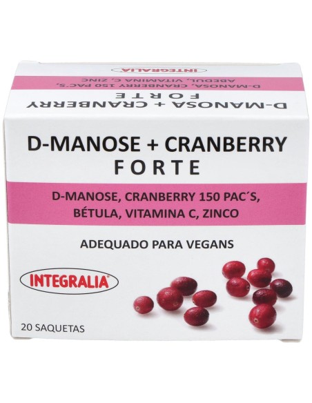 Integralia D-Manosa+Cranberry Forte Abedul Vit C Zinc 20 Sobres