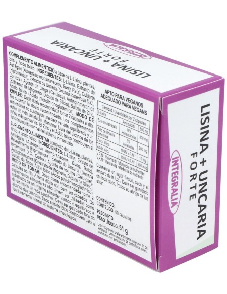 Integralia Lisina + Uncaria Forte 60Caps