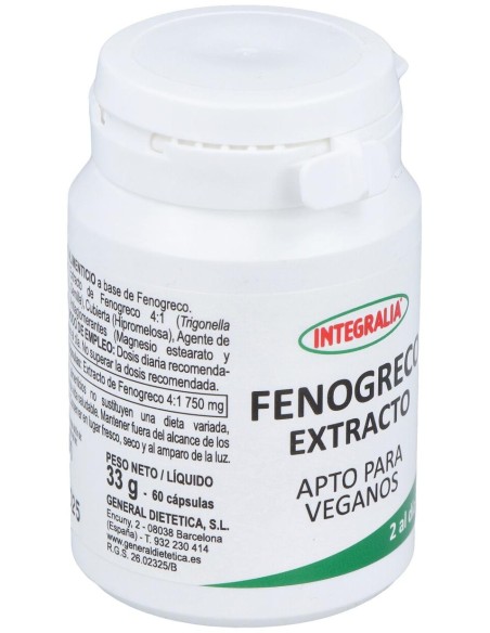 Integralia Fenogreco Extracto 60Caps