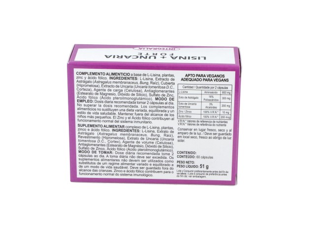 Integralia Lisina + Uncaria Forte 60Caps