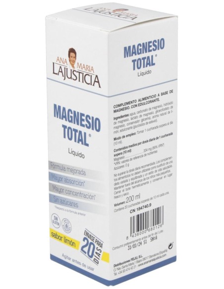 Lajusticia Magnesio Total Sabor Limón 200Ml