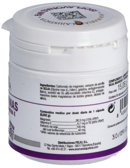 Ana Maria Lajusticia Isoflavonas Magnesio + Vitamina E 30Caps