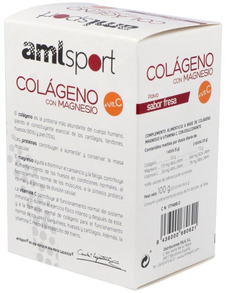 Ana María Lajusticia Sport Colágeno Con Magnesio + Vitamina C, 20 Uds