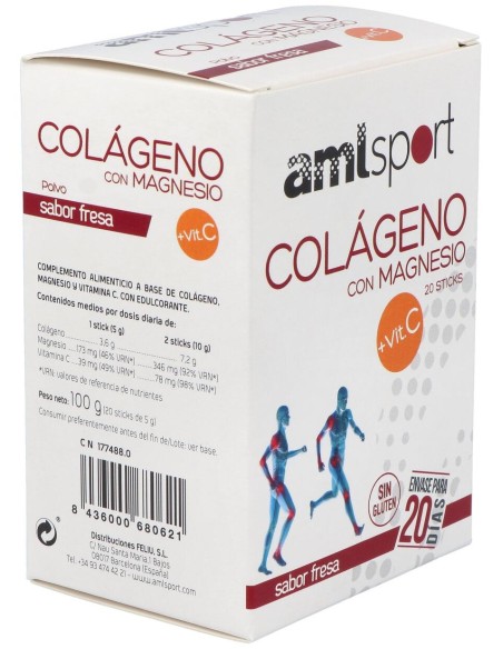 Ana María Lajusticia Sport Colágeno Con Magnesio + Vitamina C, 20 Uds