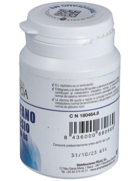Ana Maria Lajusticia Triptófano Con Magnesio + Vitamina B6, 60 Comprimidos