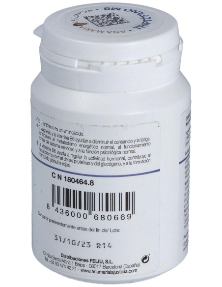 Ana Maria Lajusticia Triptófano Con Magnesio + Vitamina B6, 60 Comprimidos
