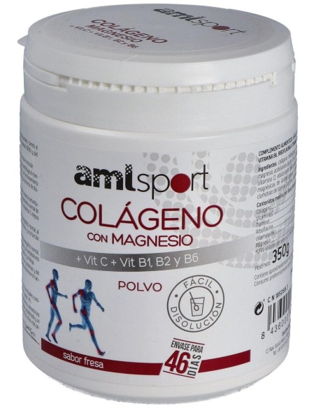 Amlsport Colágeno Con Magnesio+Vit.C+B1.B2.B6 Polvo Fresa 350Gr