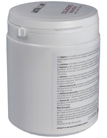 Amlsport Colágeno Con Magnesio+Vit.C+B1.B2.B6 Polvo Fresa 350Gr
