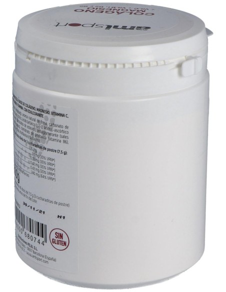 Amlsport Colágeno Con Magnesio+Vit.C+B1.B2.B6 Polvo Fresa 350Gr