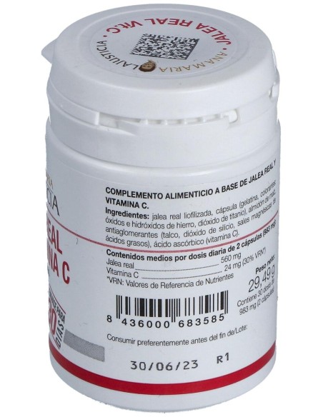 Ana María Lajusticia Jalea Real Con Vitamina C, 60 Cápsulas