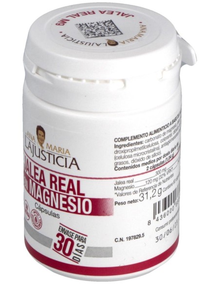 Ana María Lajusticia Jalea Real Con Magnesio, 60 Cápsulas