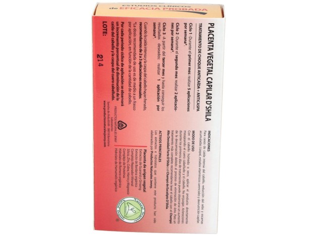 D'Shila Placenta Capilar Vegetal Plus Forte 4X25Ml