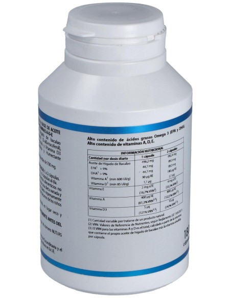 Equisalud Aceite Higado De Bacalao Con Vitaminas Ade 500Mg 180 Perlas