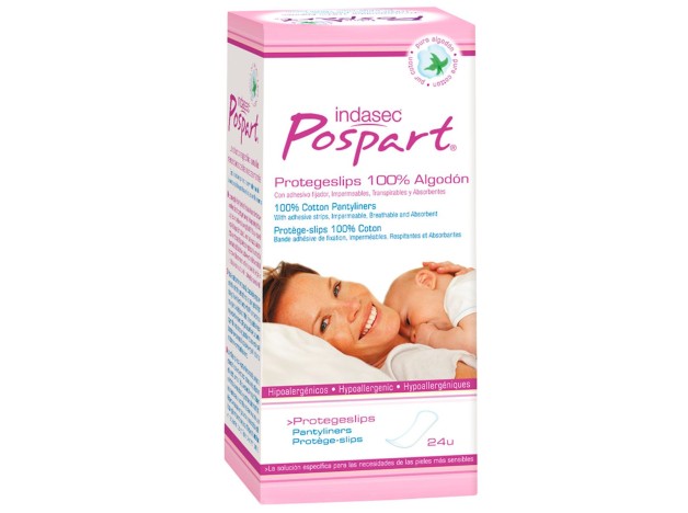 Indasec Posparto Protegeslips 100% Algodon 24Ud