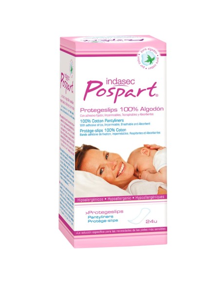 Indasec Posparto Protegeslips 100% Algodon 24Ud